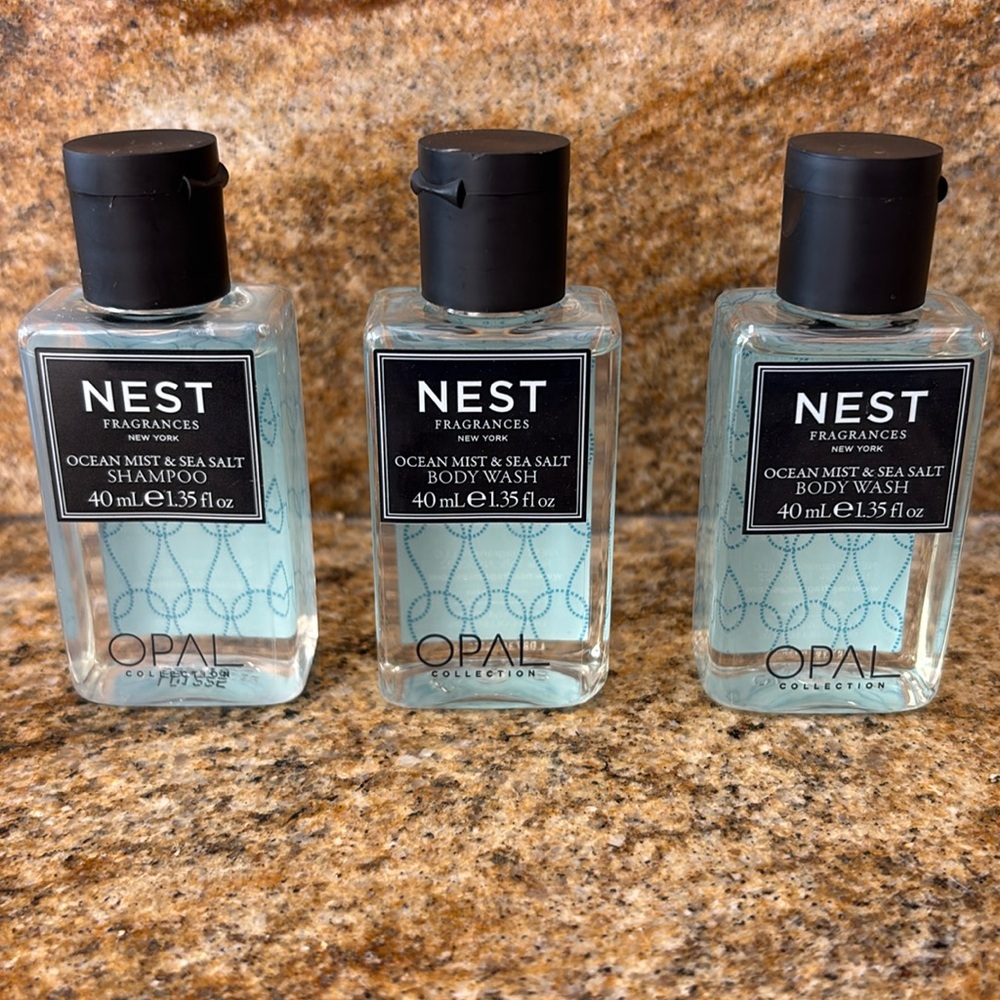 NEW NEST Fragrances Ocean Mist & Sea Salt SHAMPOO Lot of 3 - 1.35 fl oz each.